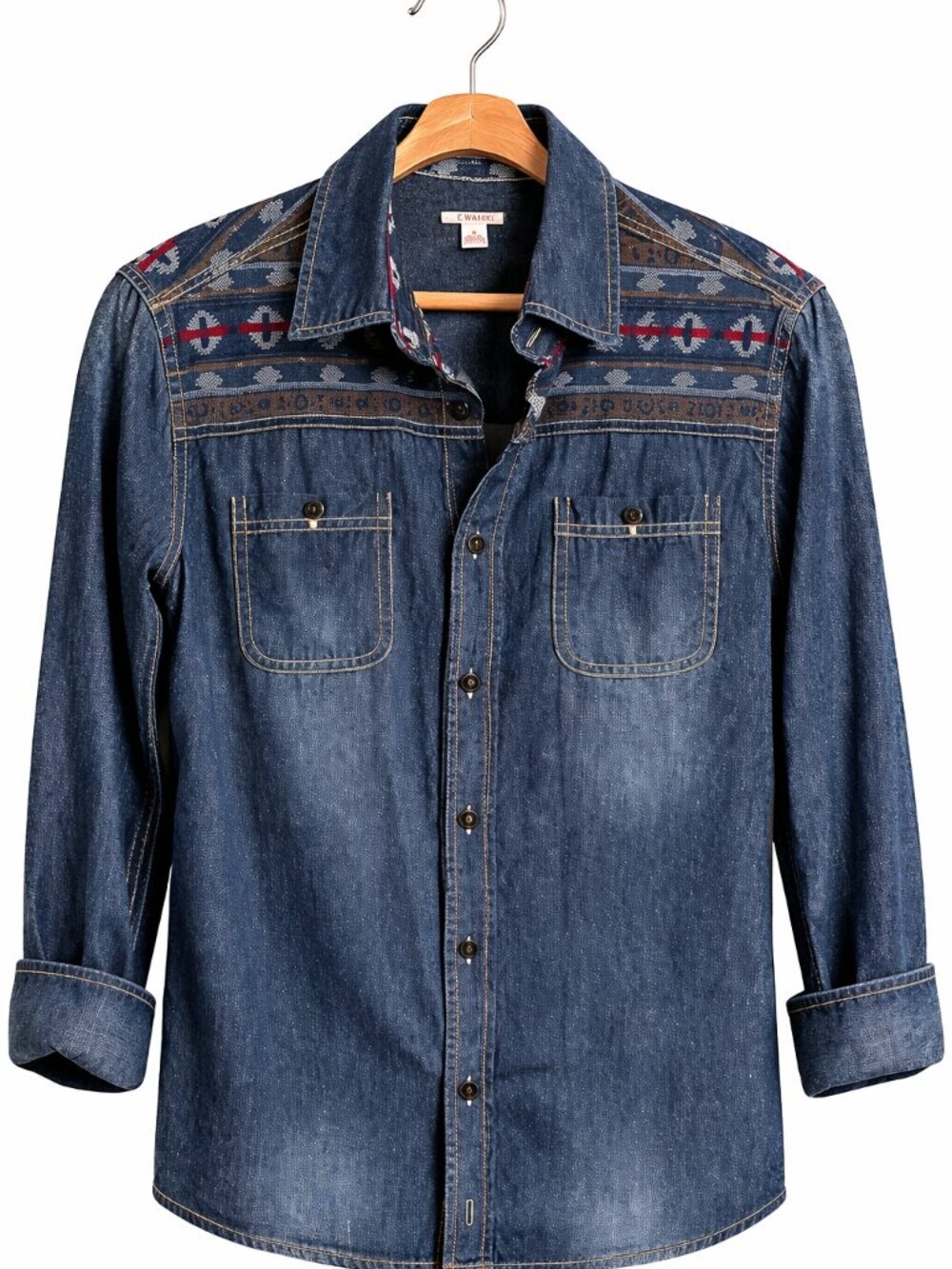 Esprit Girls Embroidered Denim Button Front Shirt | Western Boho Top | Youth Den - Picture 2 of 7